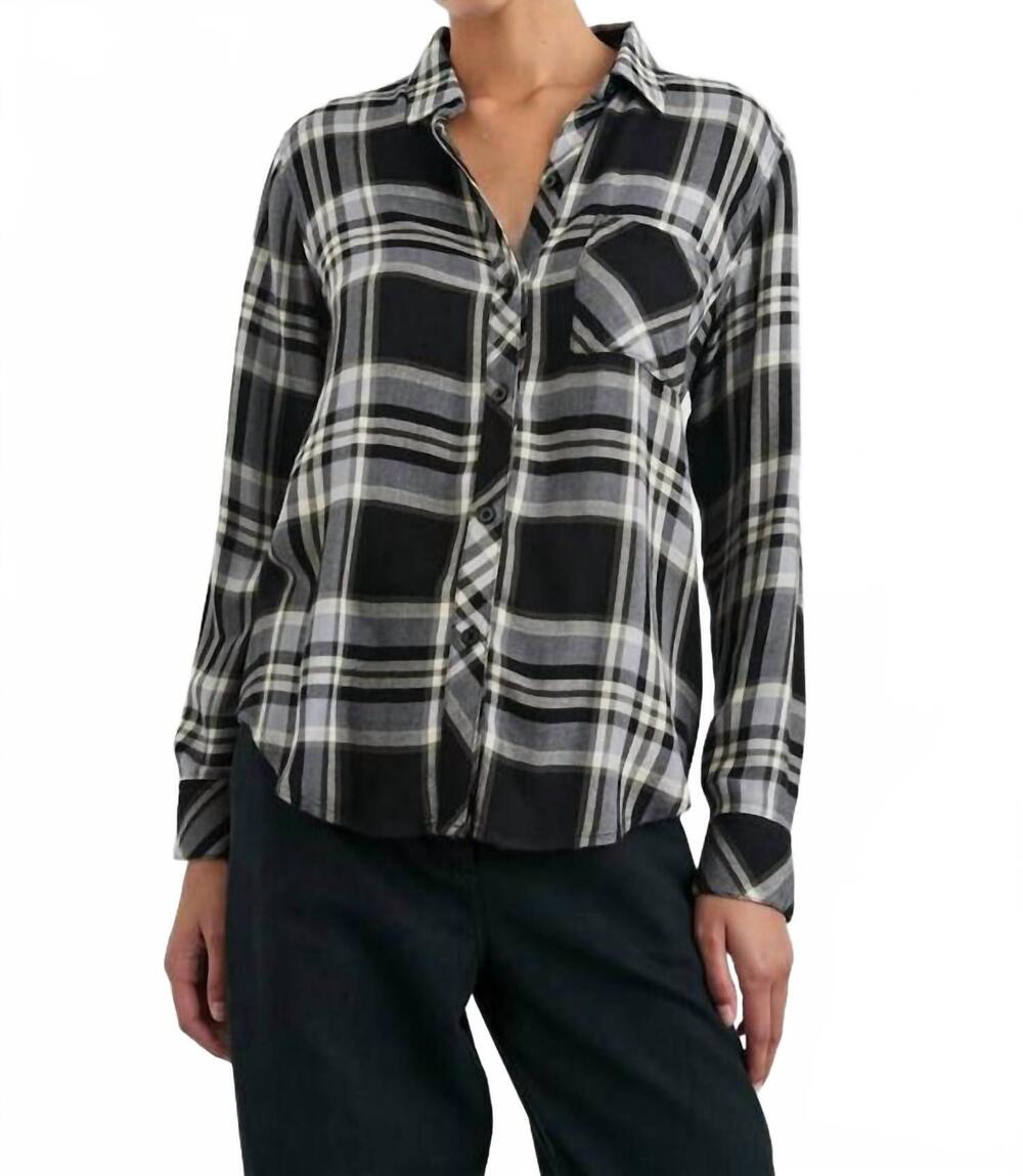 NEW RAILS hunter snap button shirt in ivory cloud